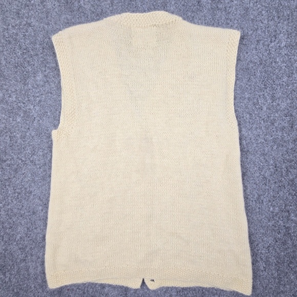 VTG- Hand Knitted !00% Alpaca Soft Wool Sweater Vest Womens Small - Picture 5 of 7